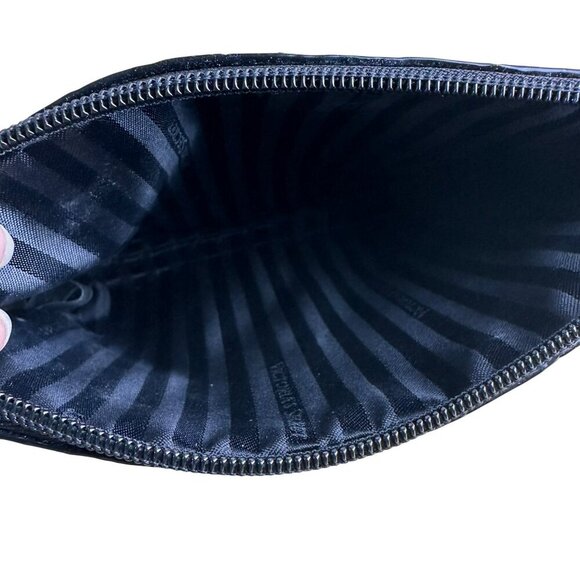 Victorias Secret Black Faux Snake Skin Zip Pouch Clutch Bag - Picture 6 of 9